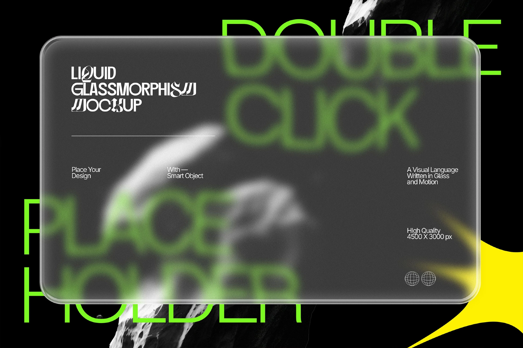 Liquid Frosted Glass Mockup