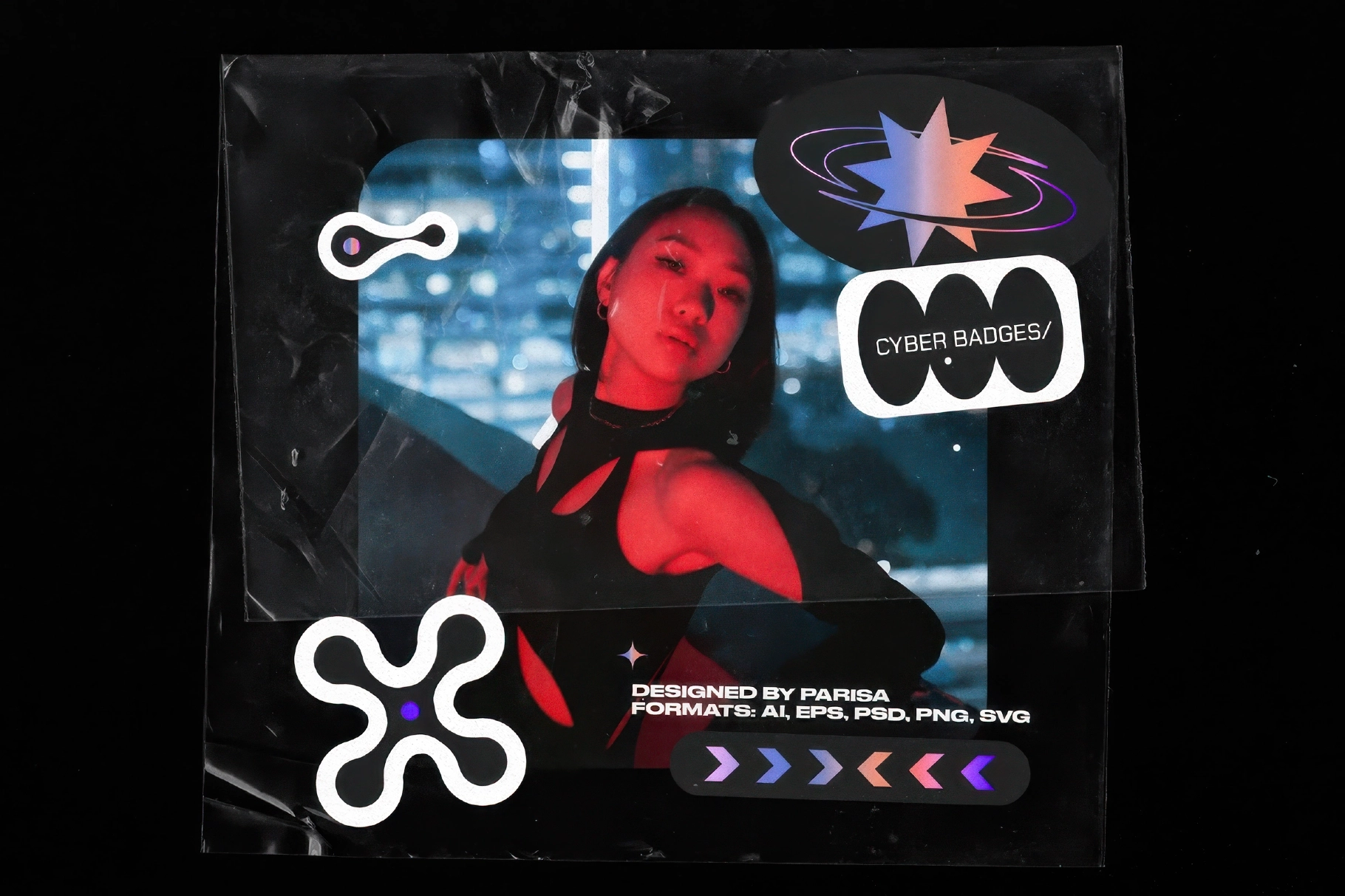 Y2K Hologram Badge Stickers