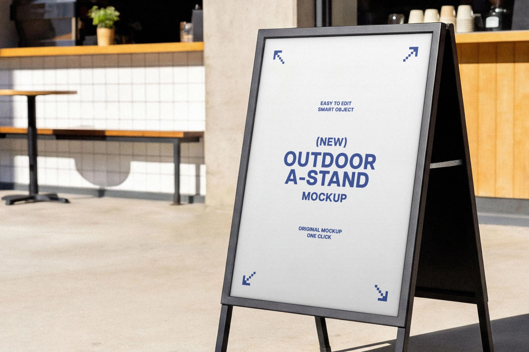 Coffee Shop A-Stand Signage Mockup