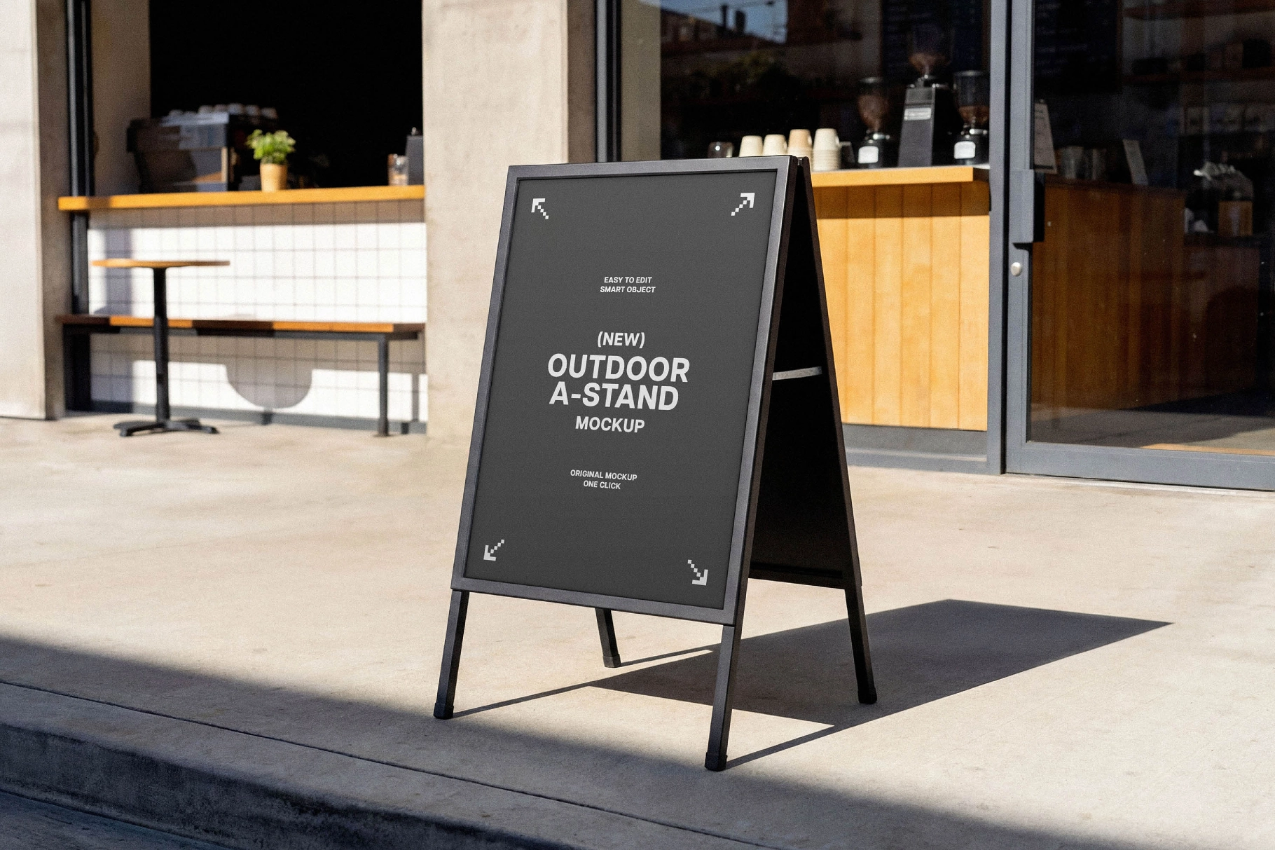 Coffee Shop A-Stand Signage Mockup