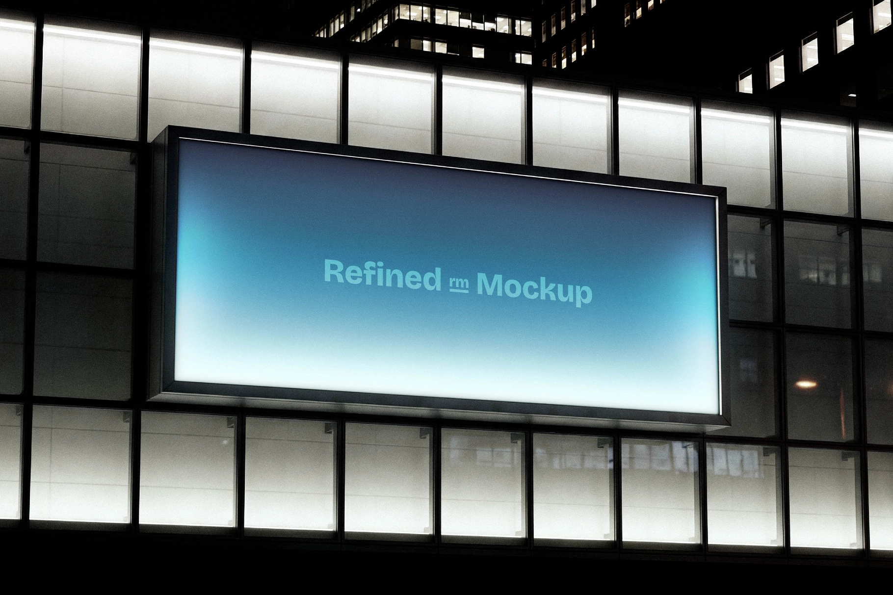 Outdoor Building Wall Lightbox Mockup