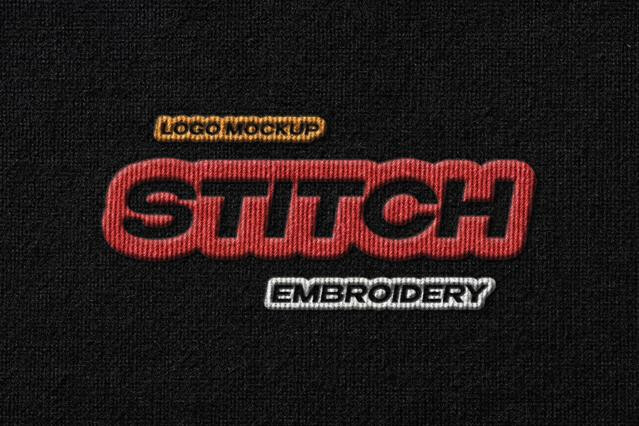 Embroidery Label Mockup
