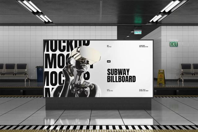Subway Billboard Mockup