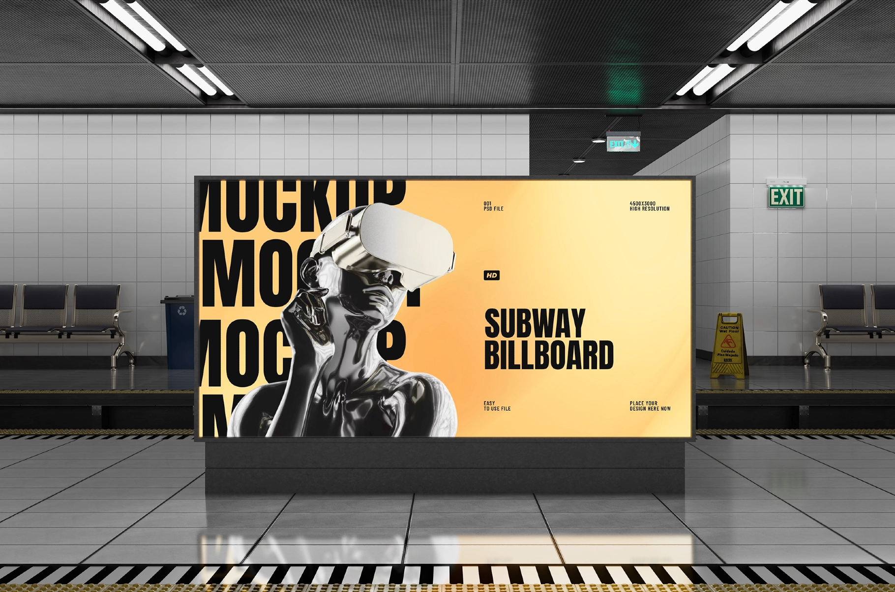 Subway Billboard Mockup