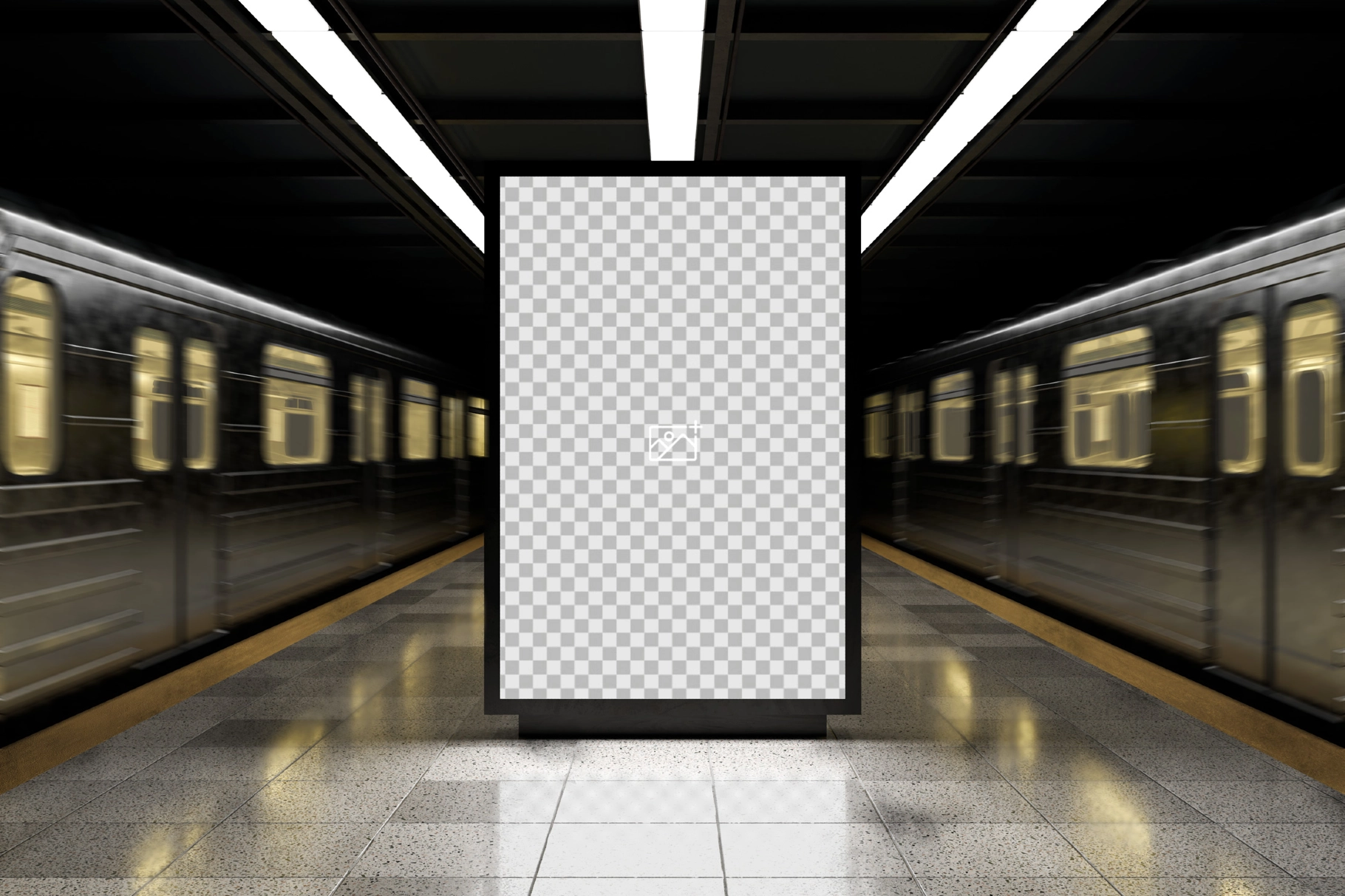 Subway Station Digital LED Screen Mockup