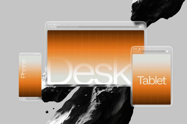 Liquid Glass Responsive Website UI Design Mockup