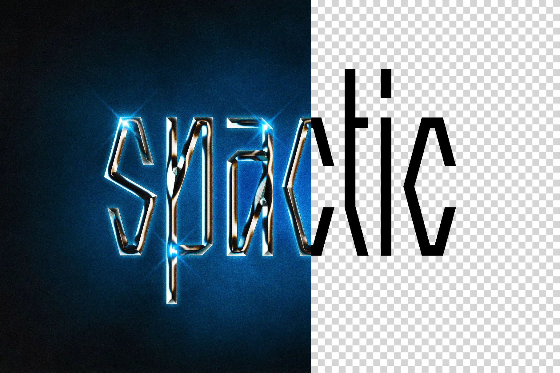 Sharp Metal Chrome Text Effect