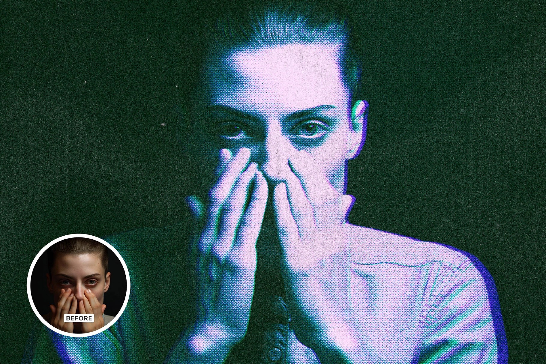 Glitch Halftone Effect