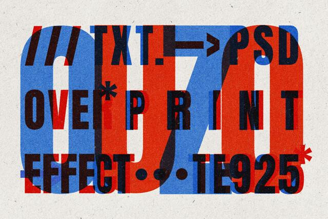 Overprint Retro Text Effect