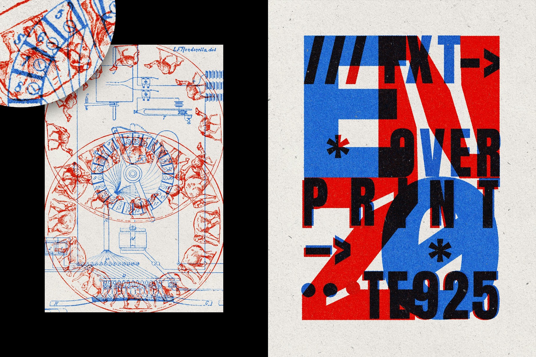 Overprint Retro Text Effect