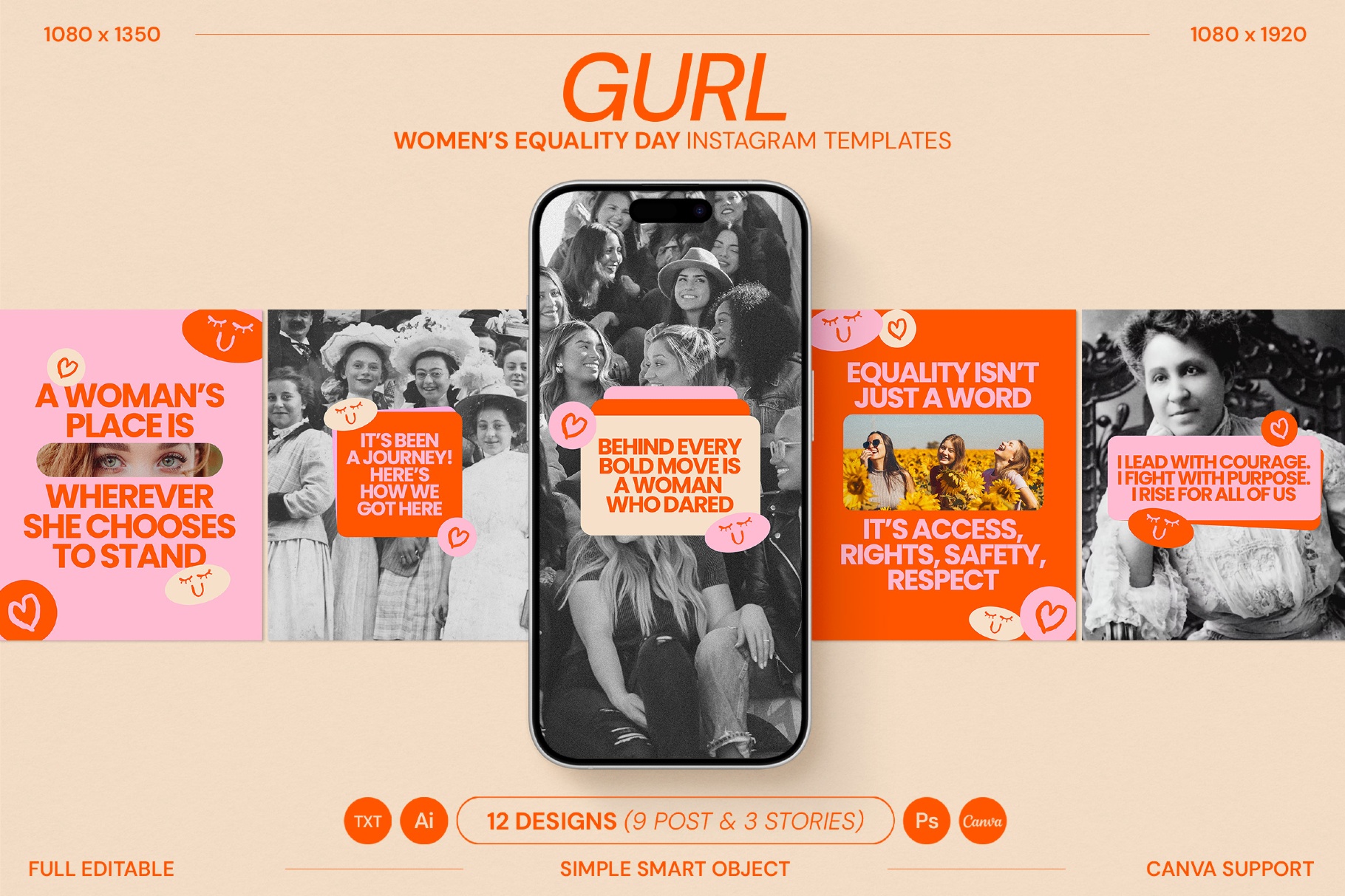 Women's Equality Day Instagram Template Pack