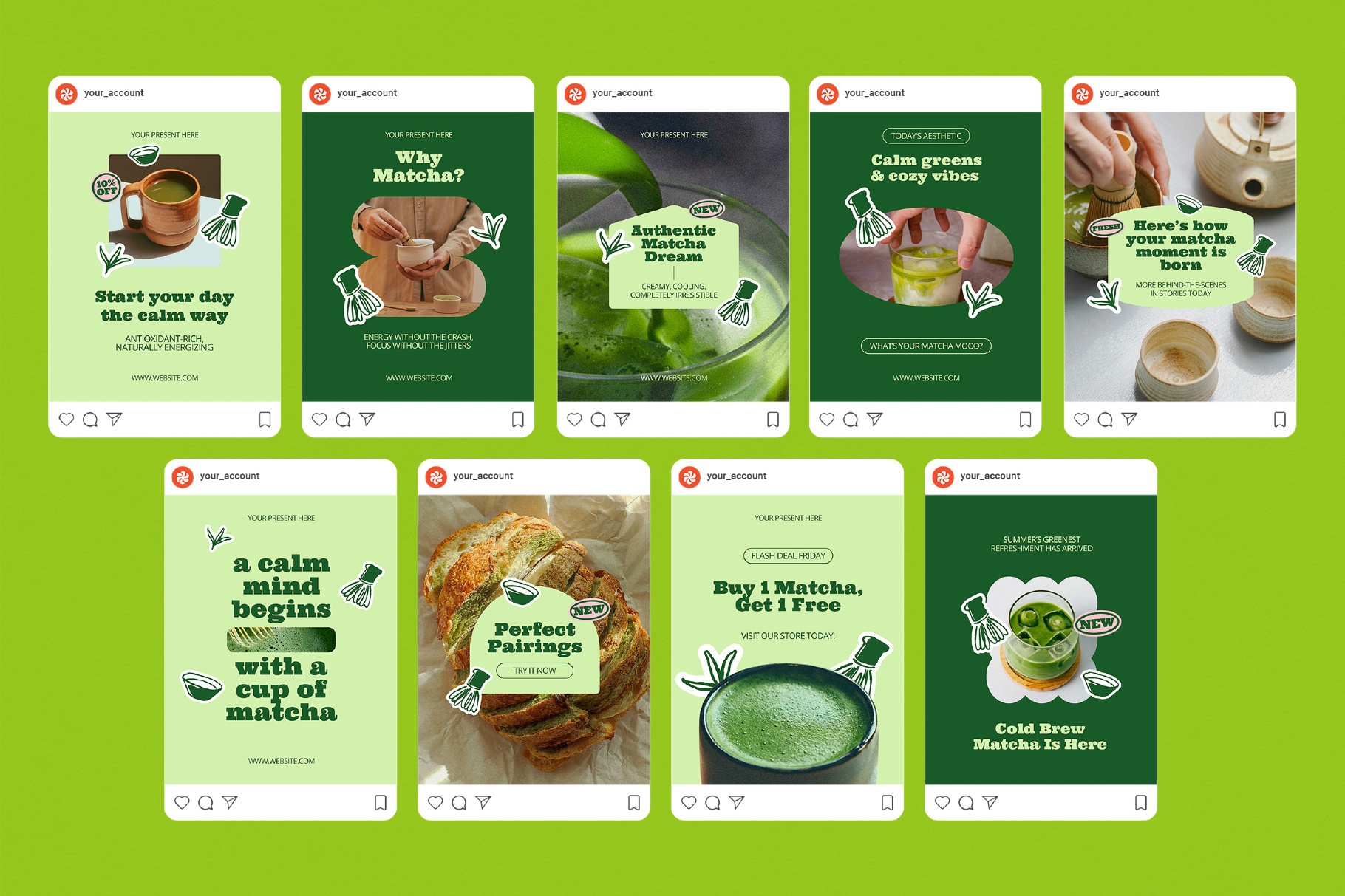 Matcha Promotion Instagram Template Pack
