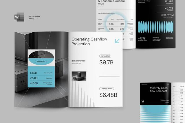 Geometric Cashflow Forecast Report Word Template