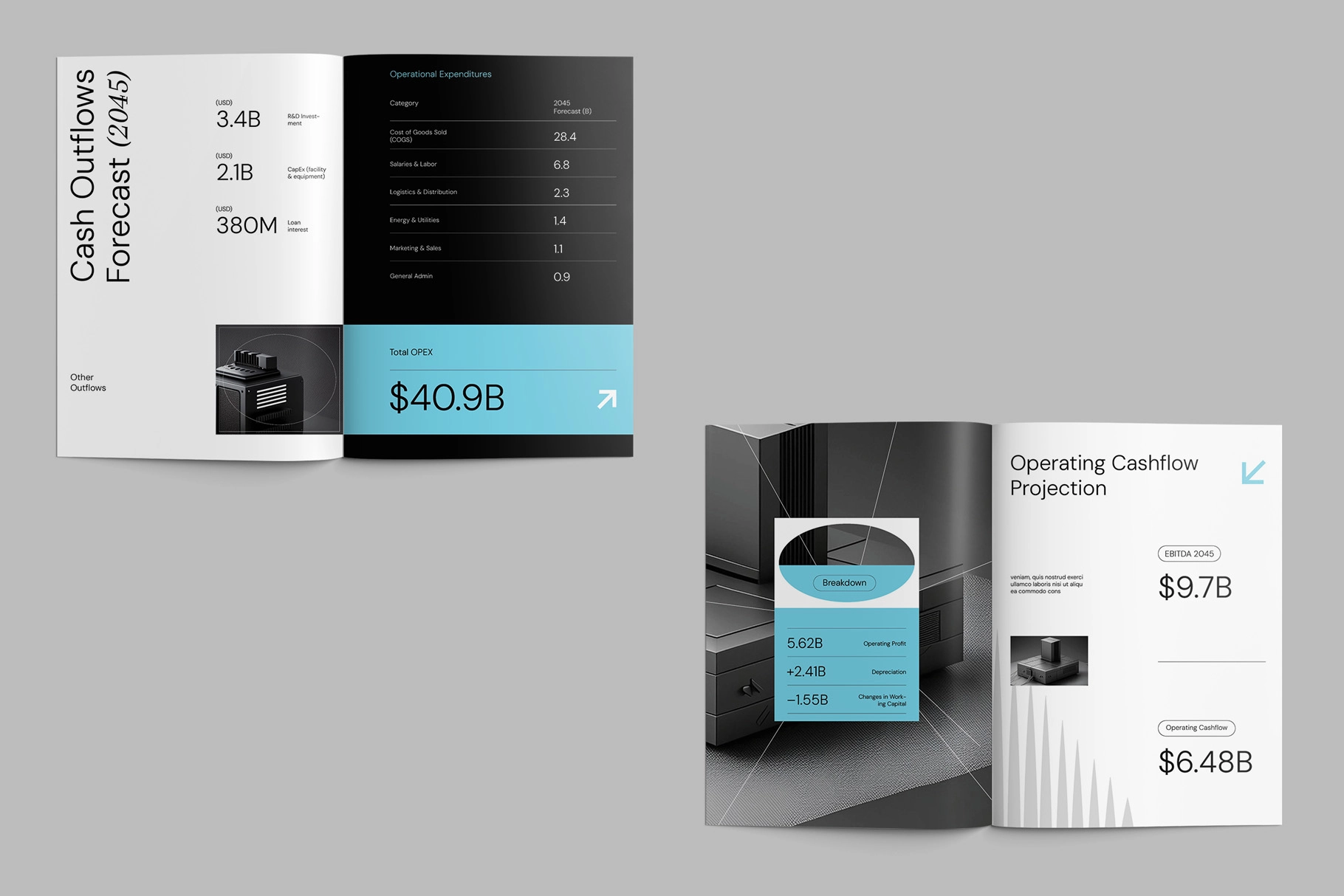 CANVA - Modern Geometric Cashflow Forecast Report