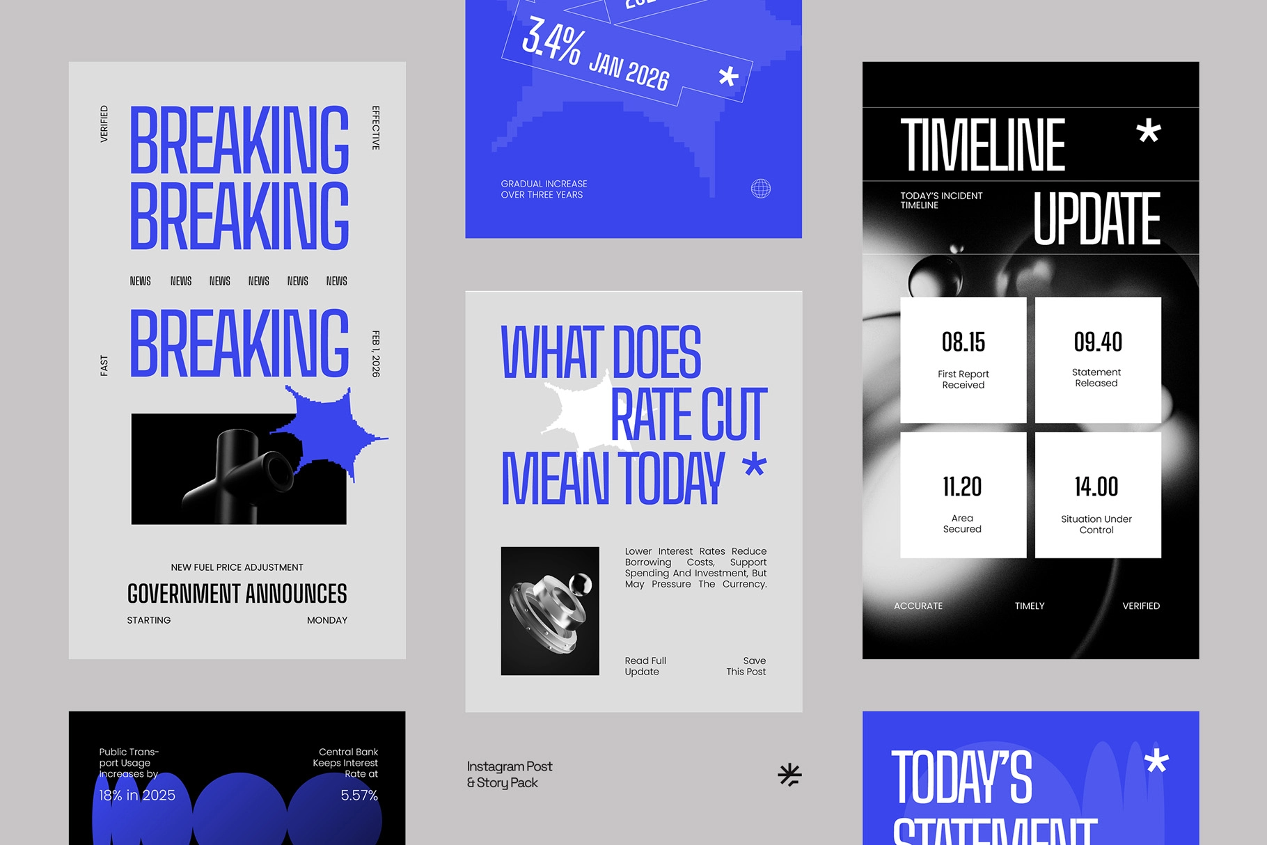 News Media Instagram Pack (AI, EPS, PSD)