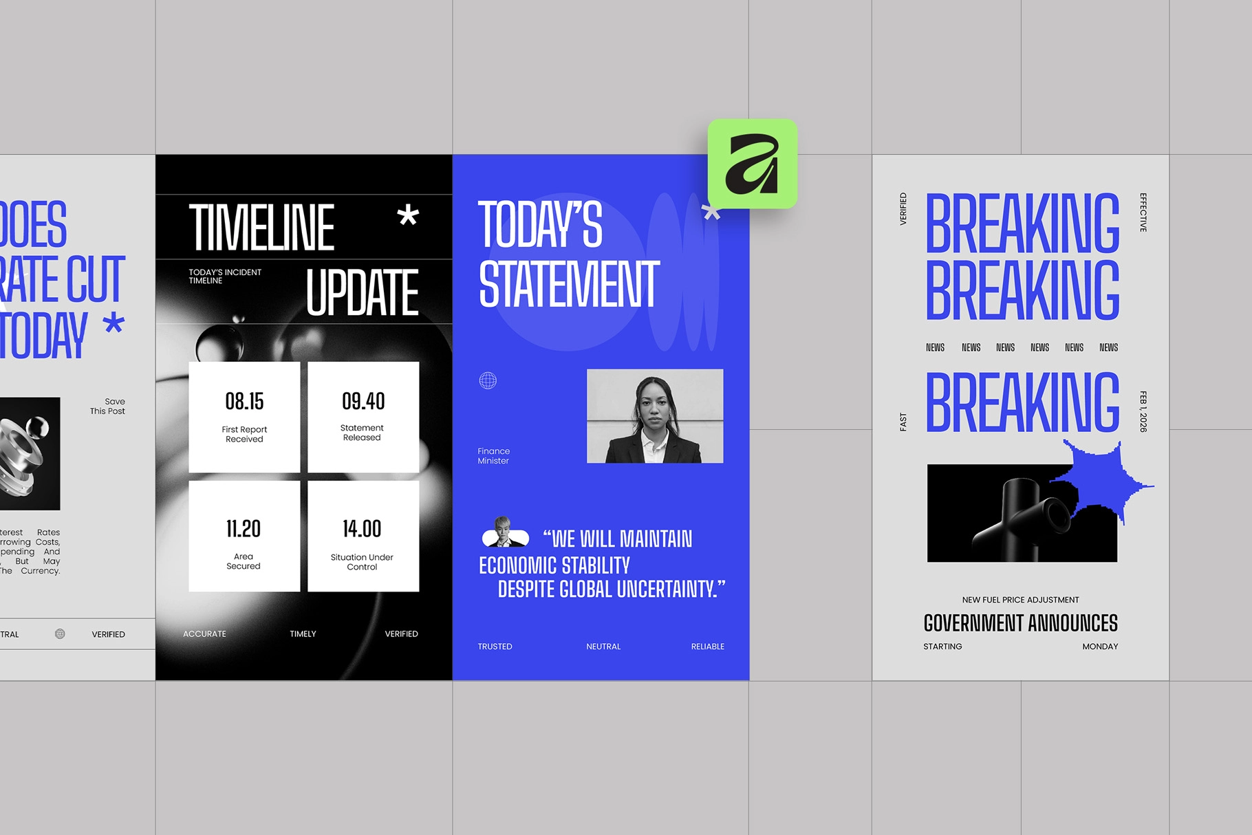 Minimalist News Media Instagram Pack for Affinity