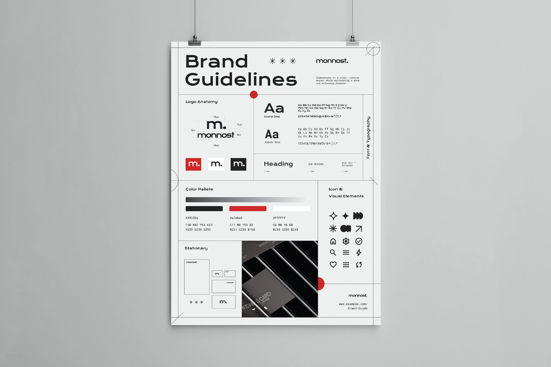 Monnost - Brand Guidelines Sheet Poster Template