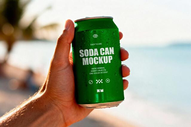 Soda 330ml Can Mockup