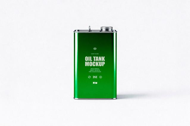 Metal Oil Can Mockup