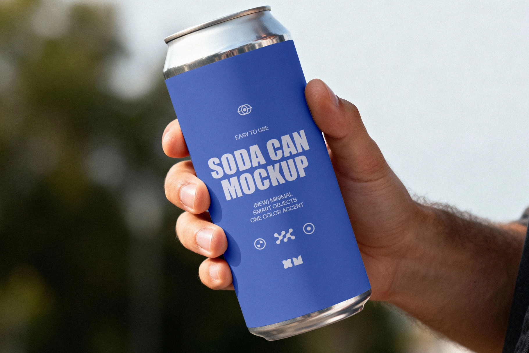 Soda Can Mockup in Hand