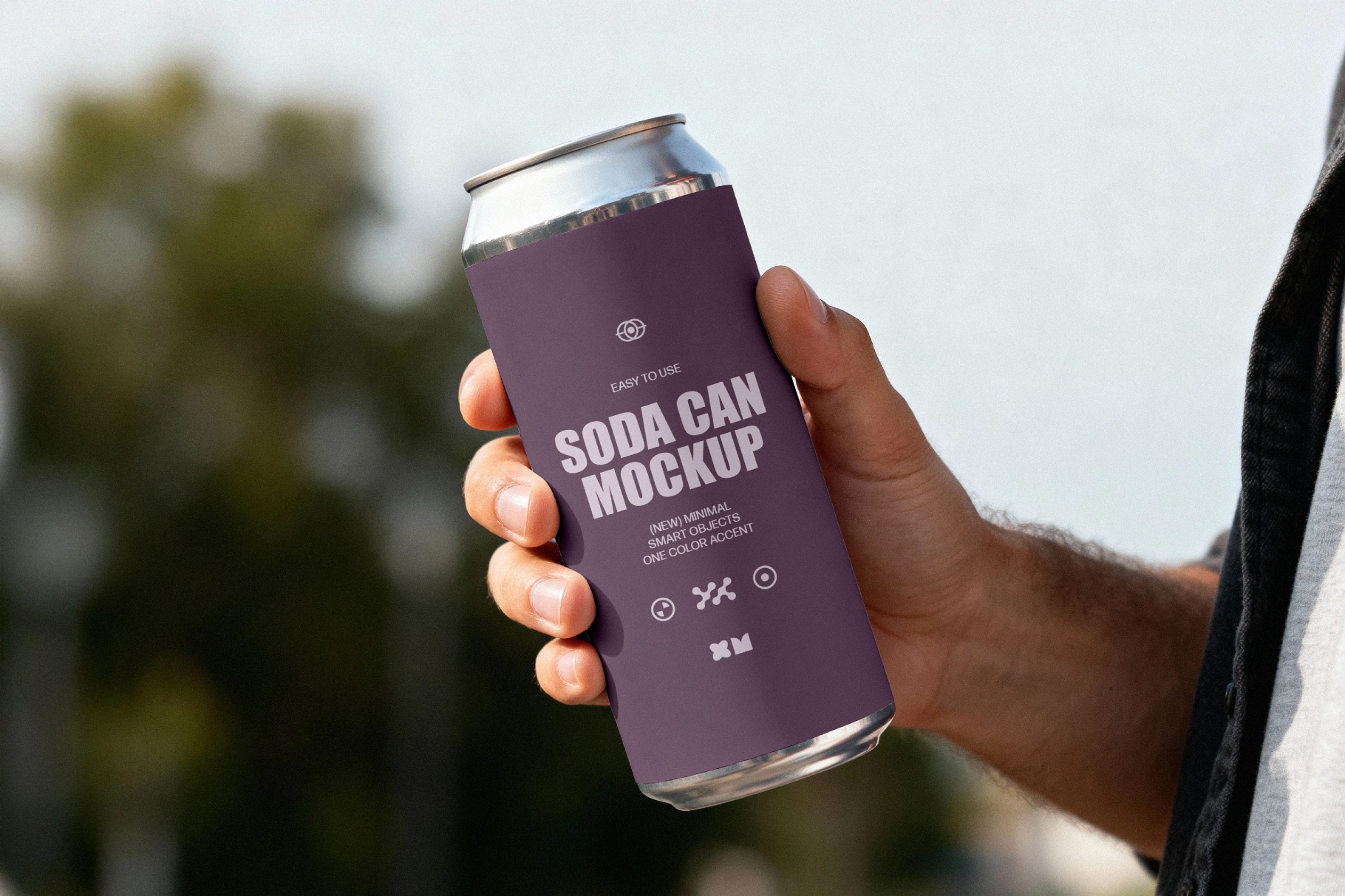 Soda Can Mockup in Hand