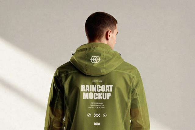 Hooded Raincoat Mockup