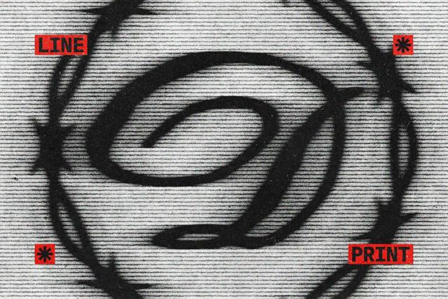 Line Print Distortion Text Effect