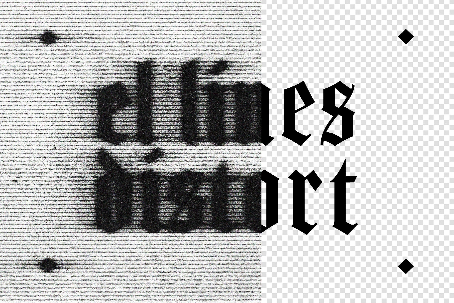 Line Print Distortion Text Effect