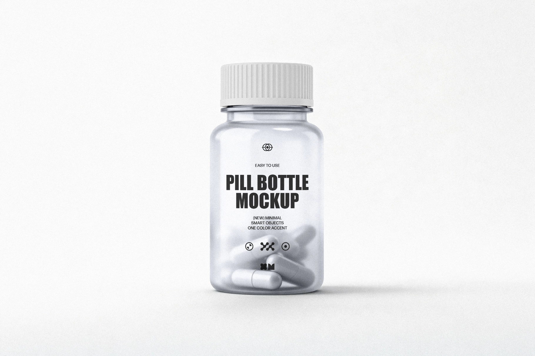 Transparent Pill Bottle Mockup