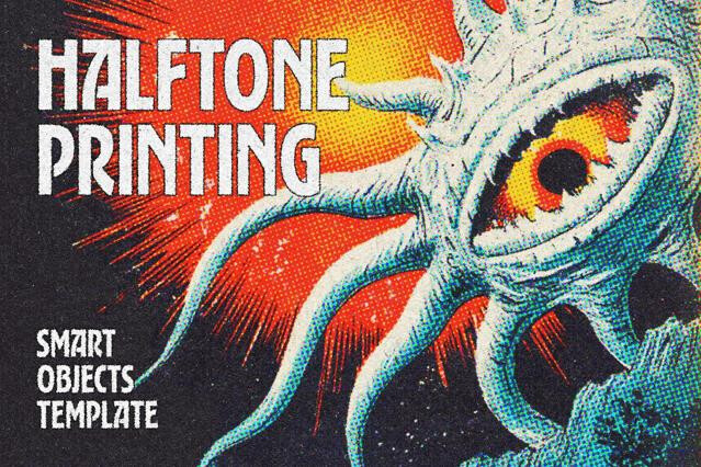 Halftone Printing Photo Effect