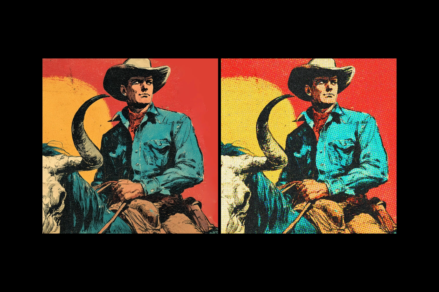 Halftone Printing Photo Effect