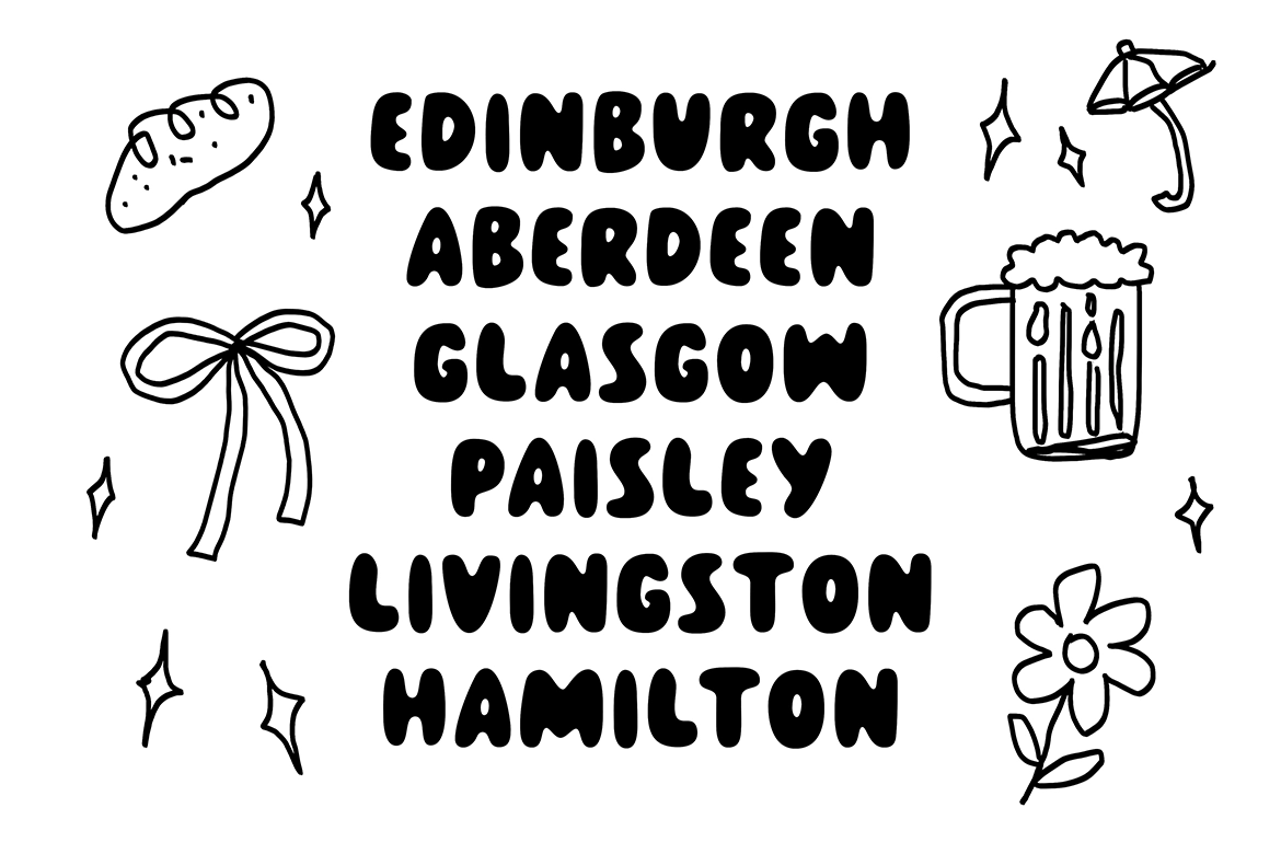 Bloomeries - Rounded Bubble Display Font