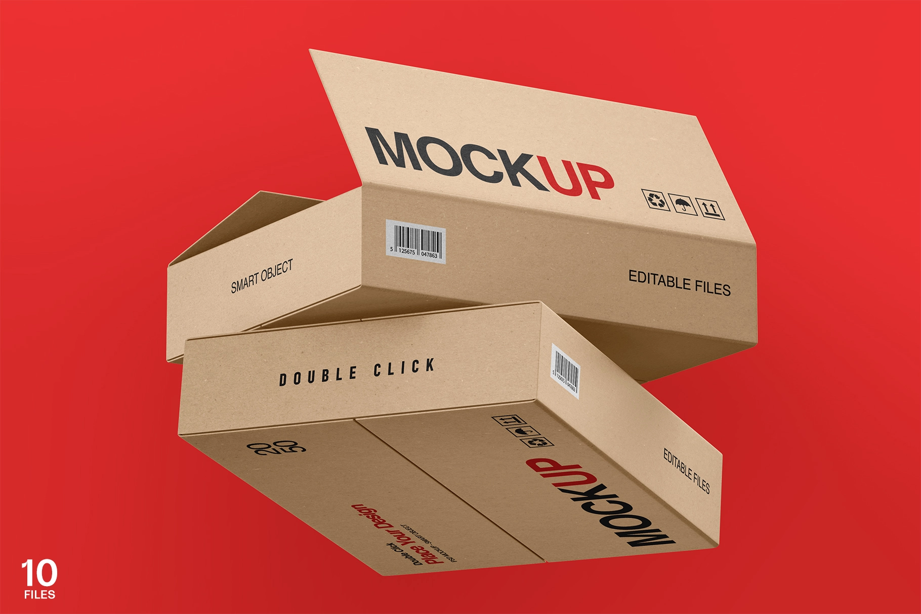Foldable Cardboard Shipping Box Mockup