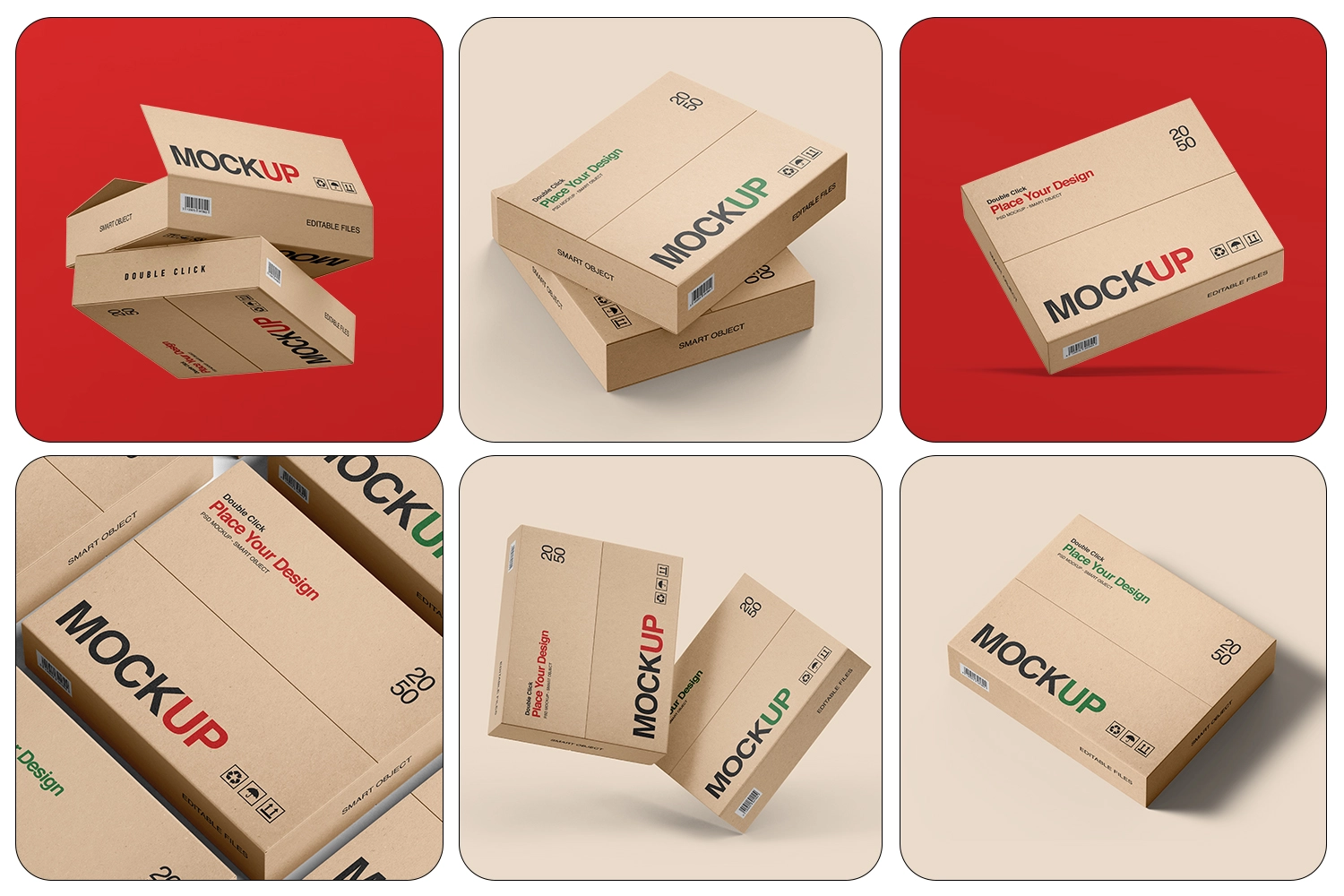 Foldable Cardboard Shipping Box Mockup