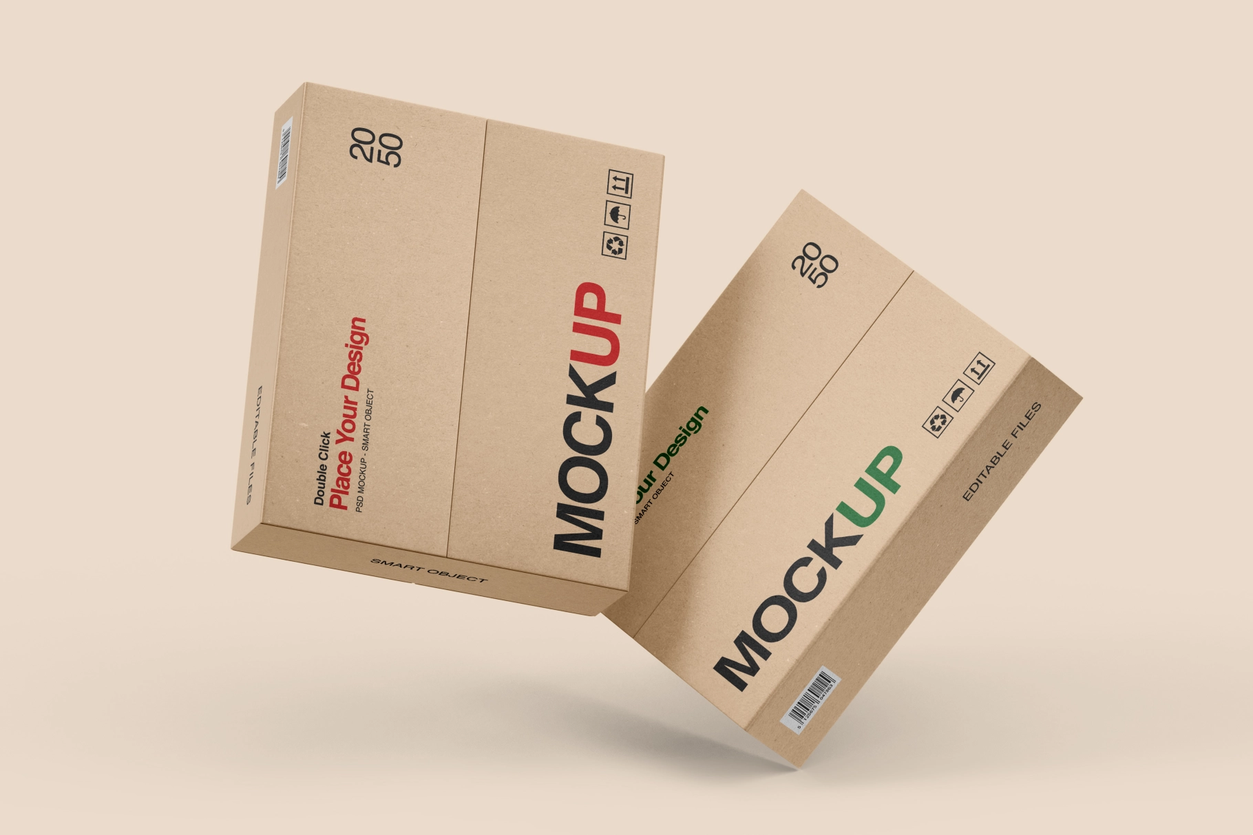 Foldable Cardboard Shipping Box Mockup