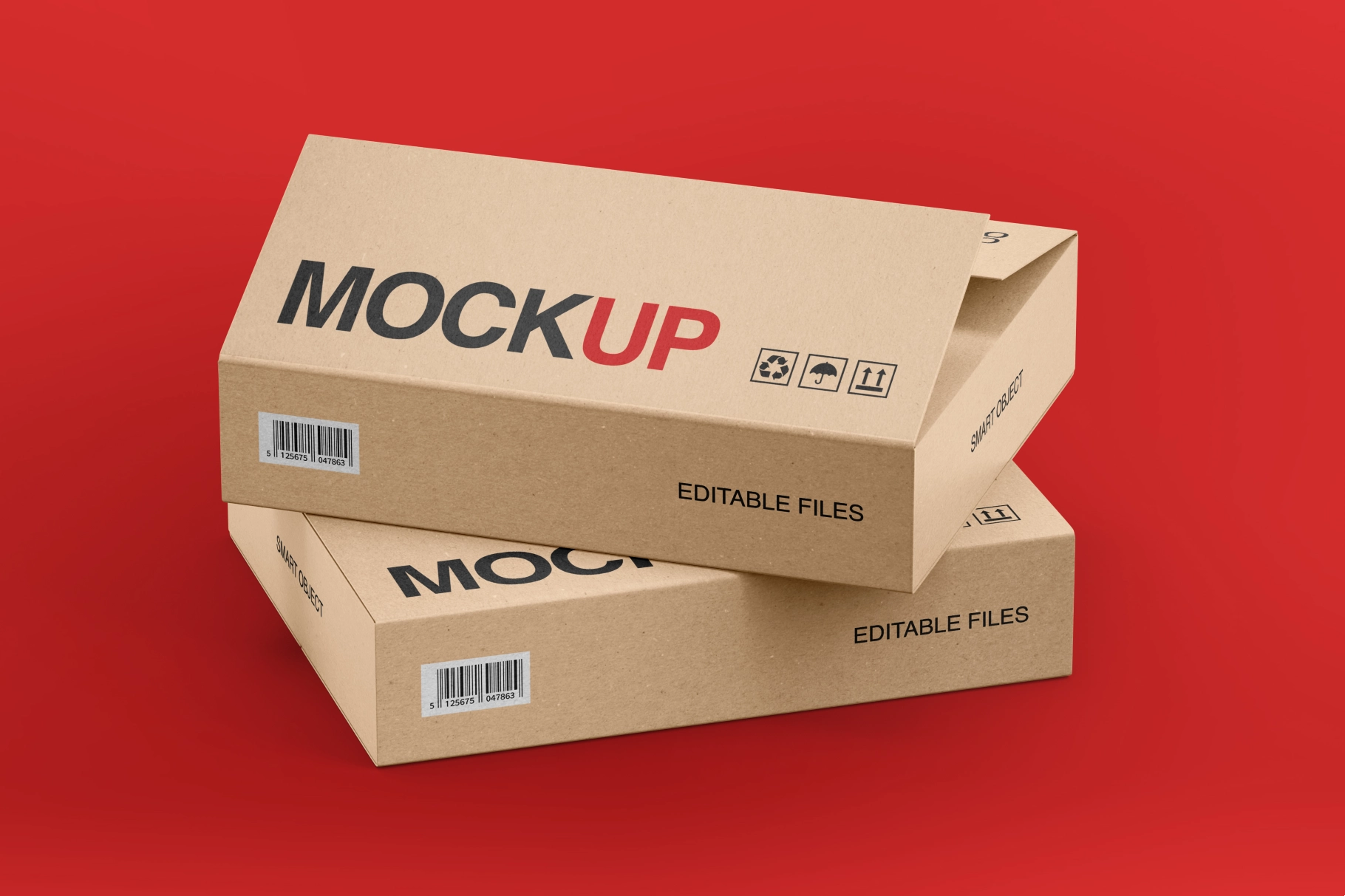 Foldable Cardboard Shipping Box Mockup
