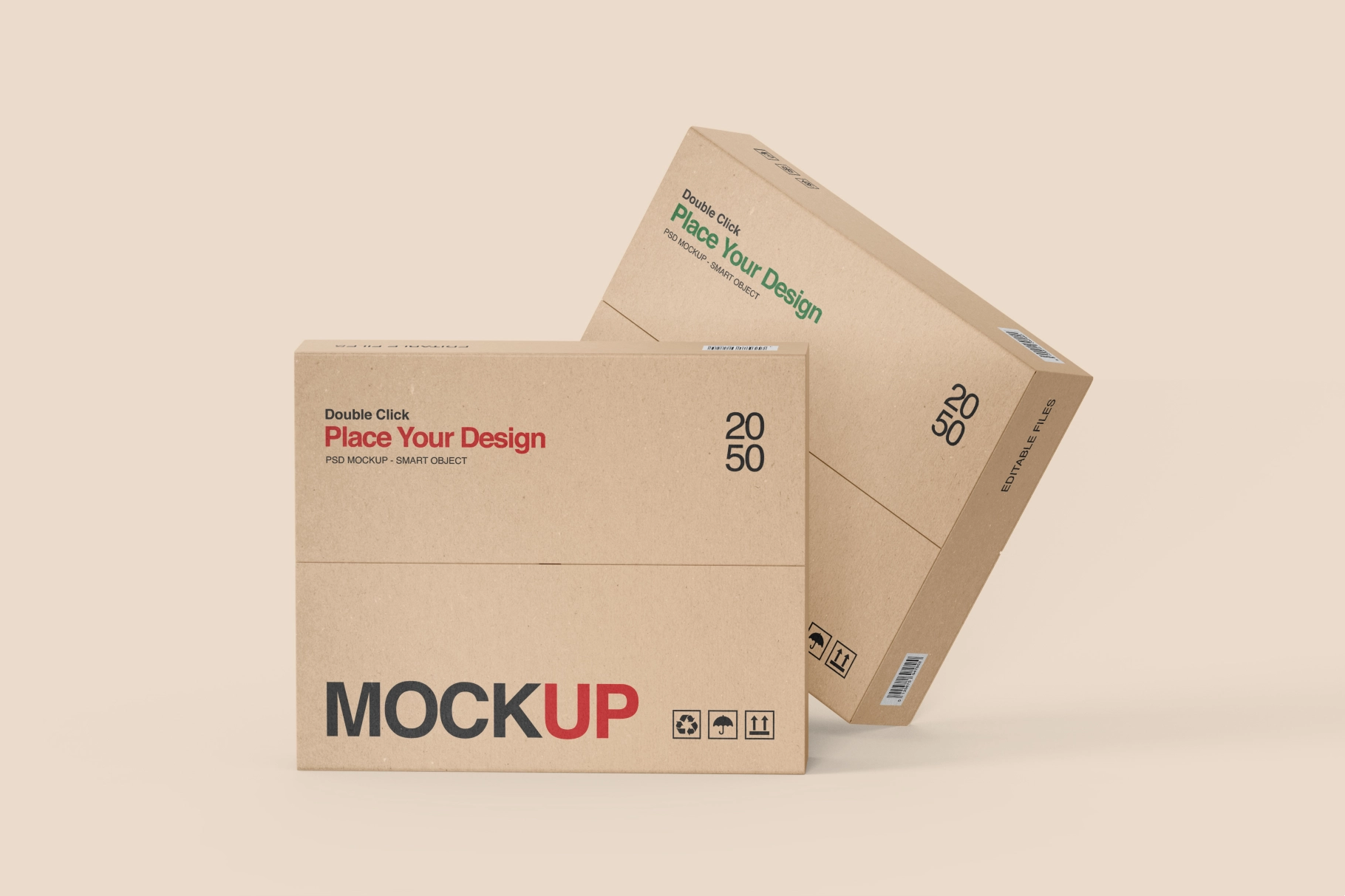Foldable Cardboard Shipping Box Mockup