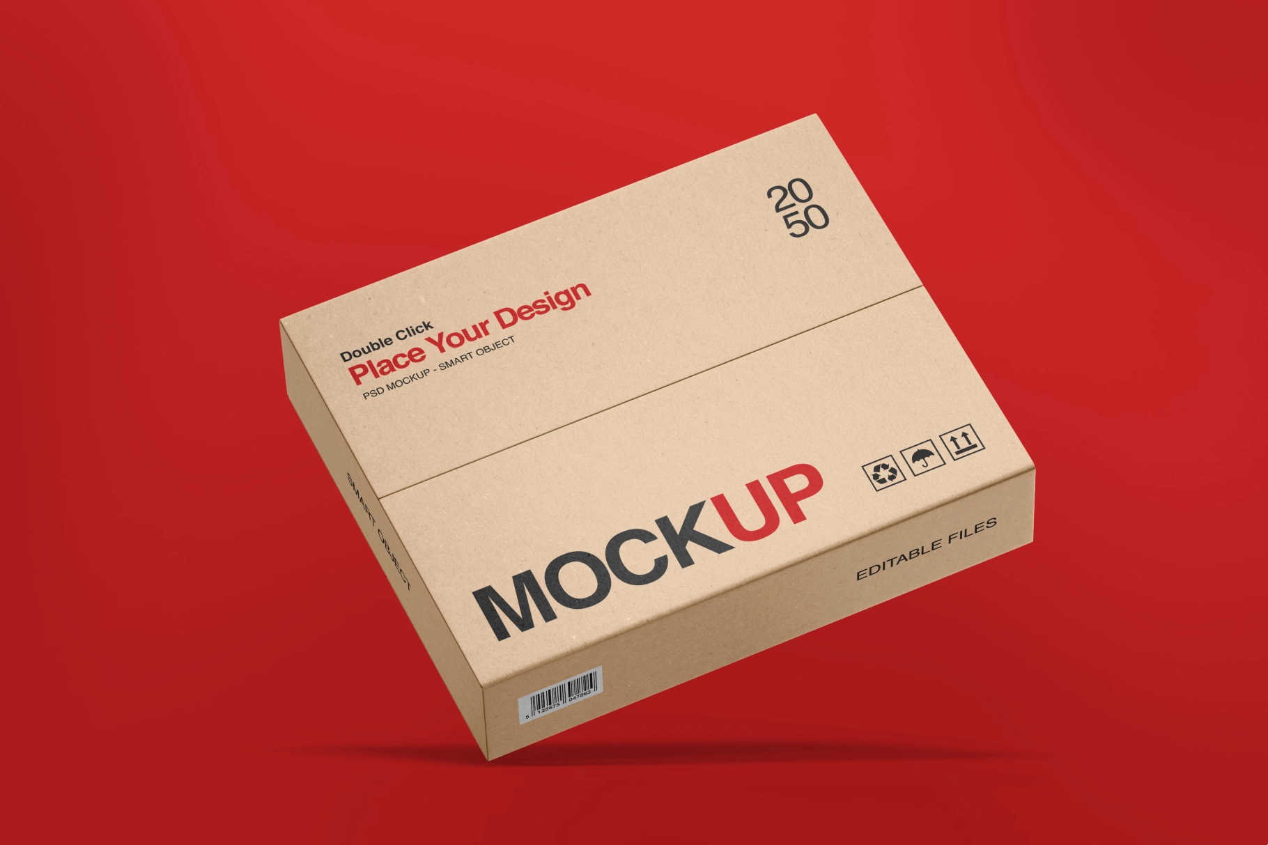 Foldable Cardboard Shipping Box Mockup