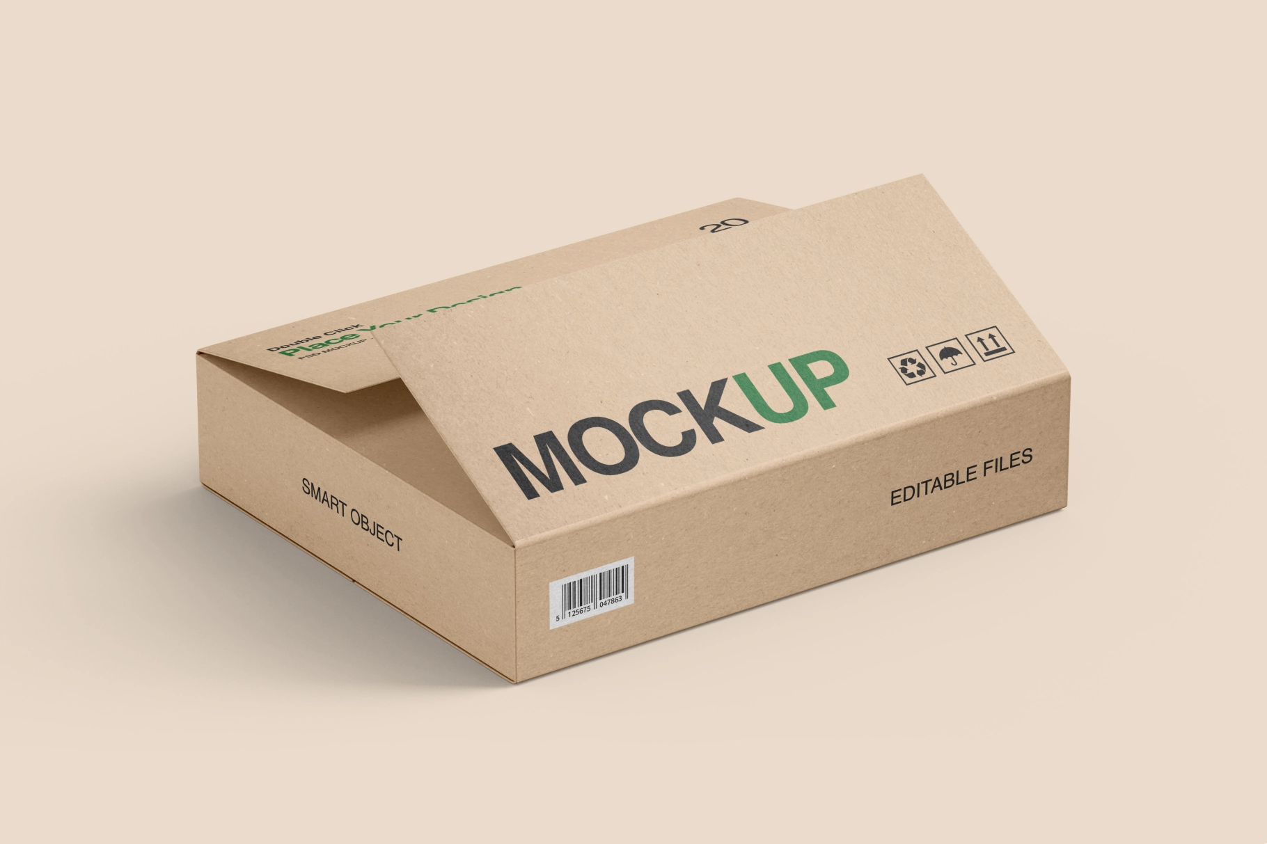 Foldable Cardboard Shipping Box Mockup