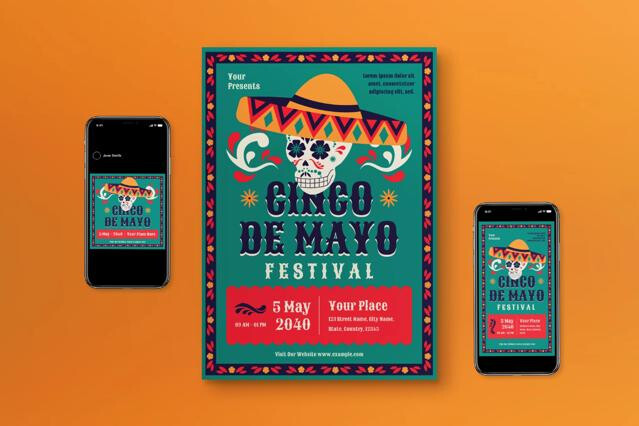 Tosca Flat Design Cinco De Mayo Flyer