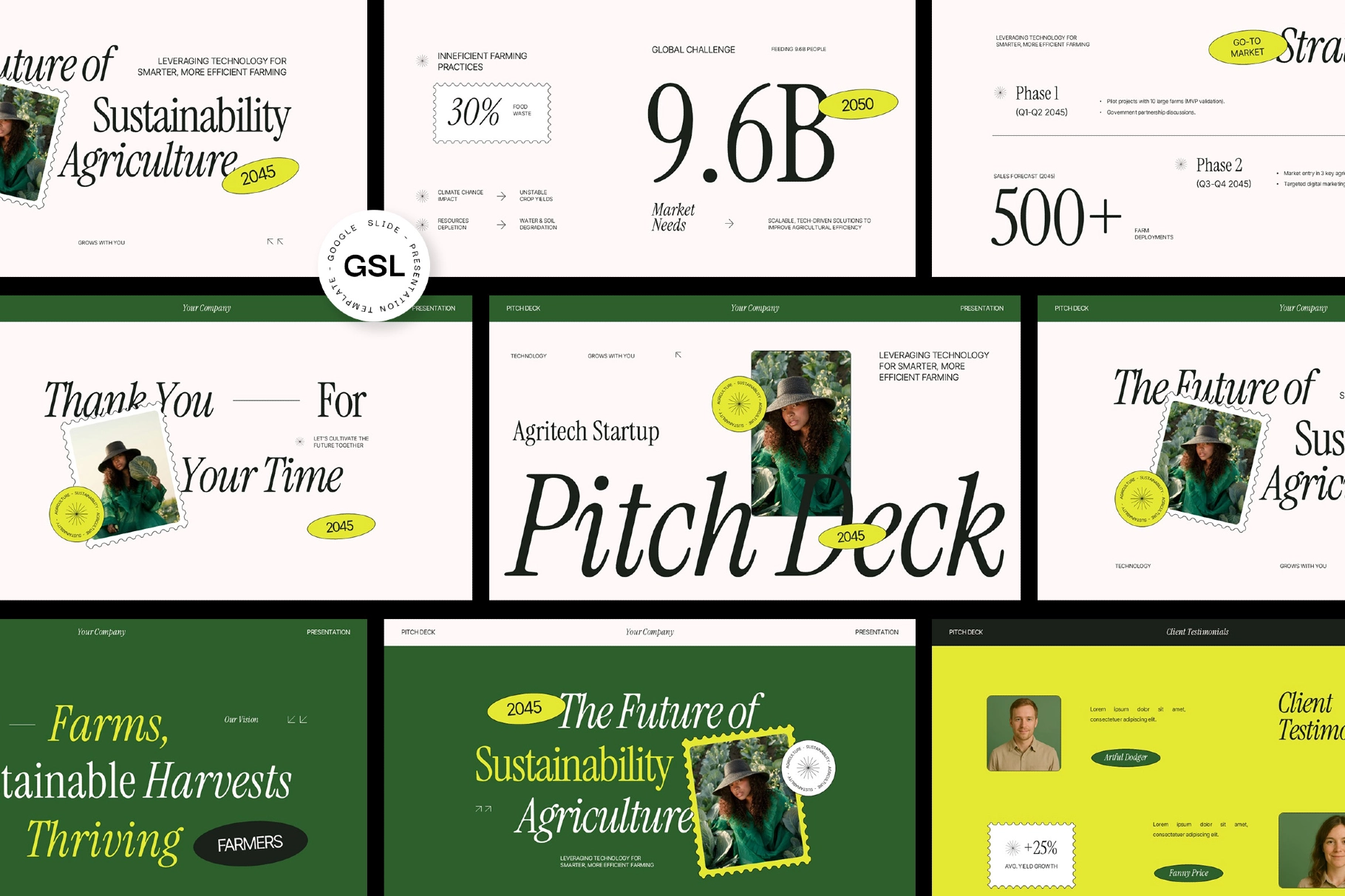AgTech Pitch Deck Google Slides Template
