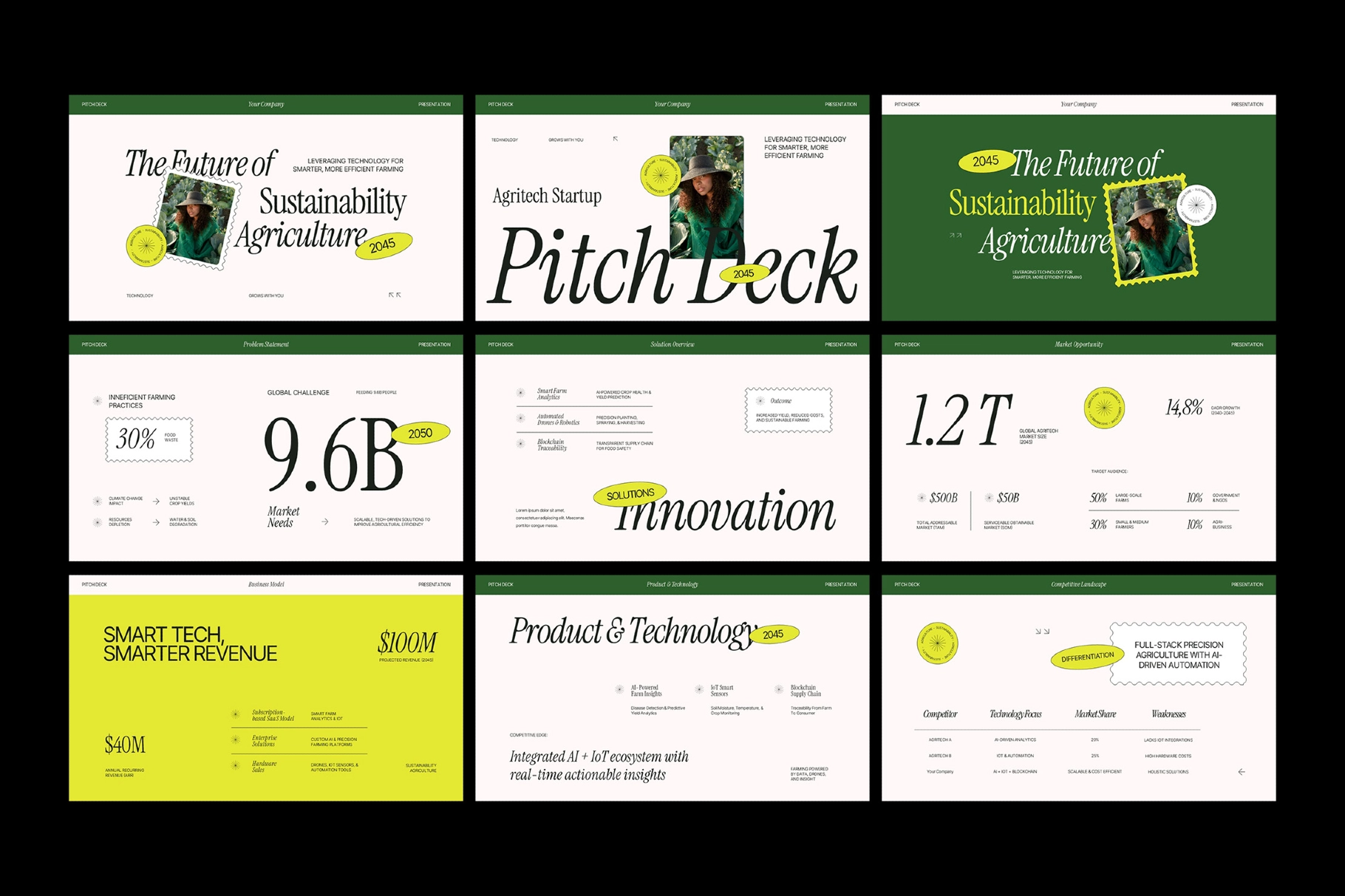 AgTech Pitch Deck Google Slides Template