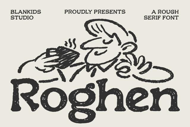 Roghen a Rough Serif Font
