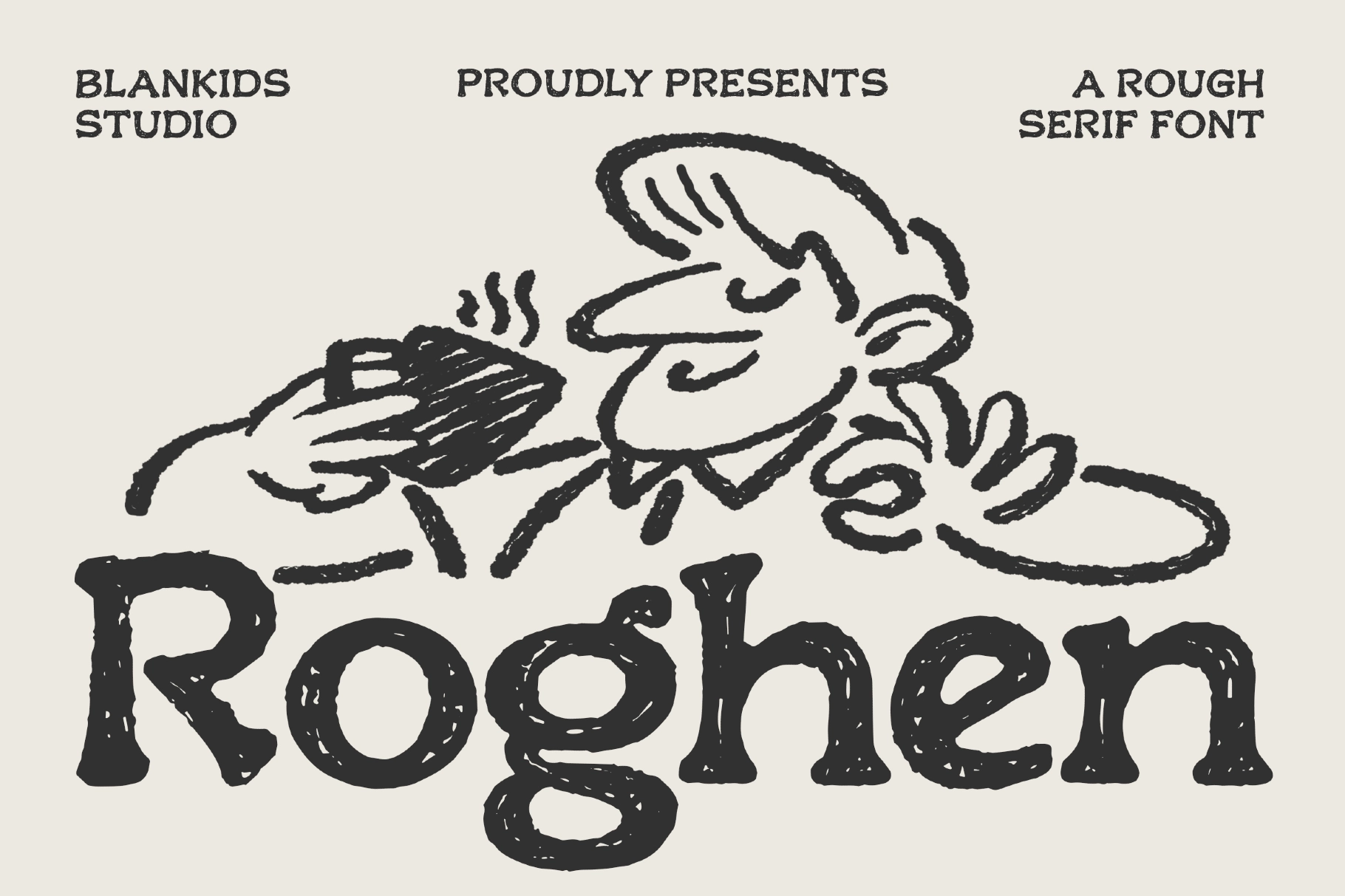 Roghen a Rough Serif Font