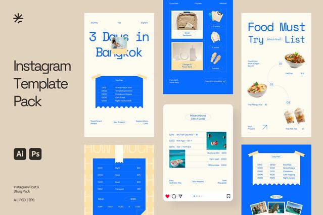 Traveler Content Creator Instagram (AI, EPS, PSD)