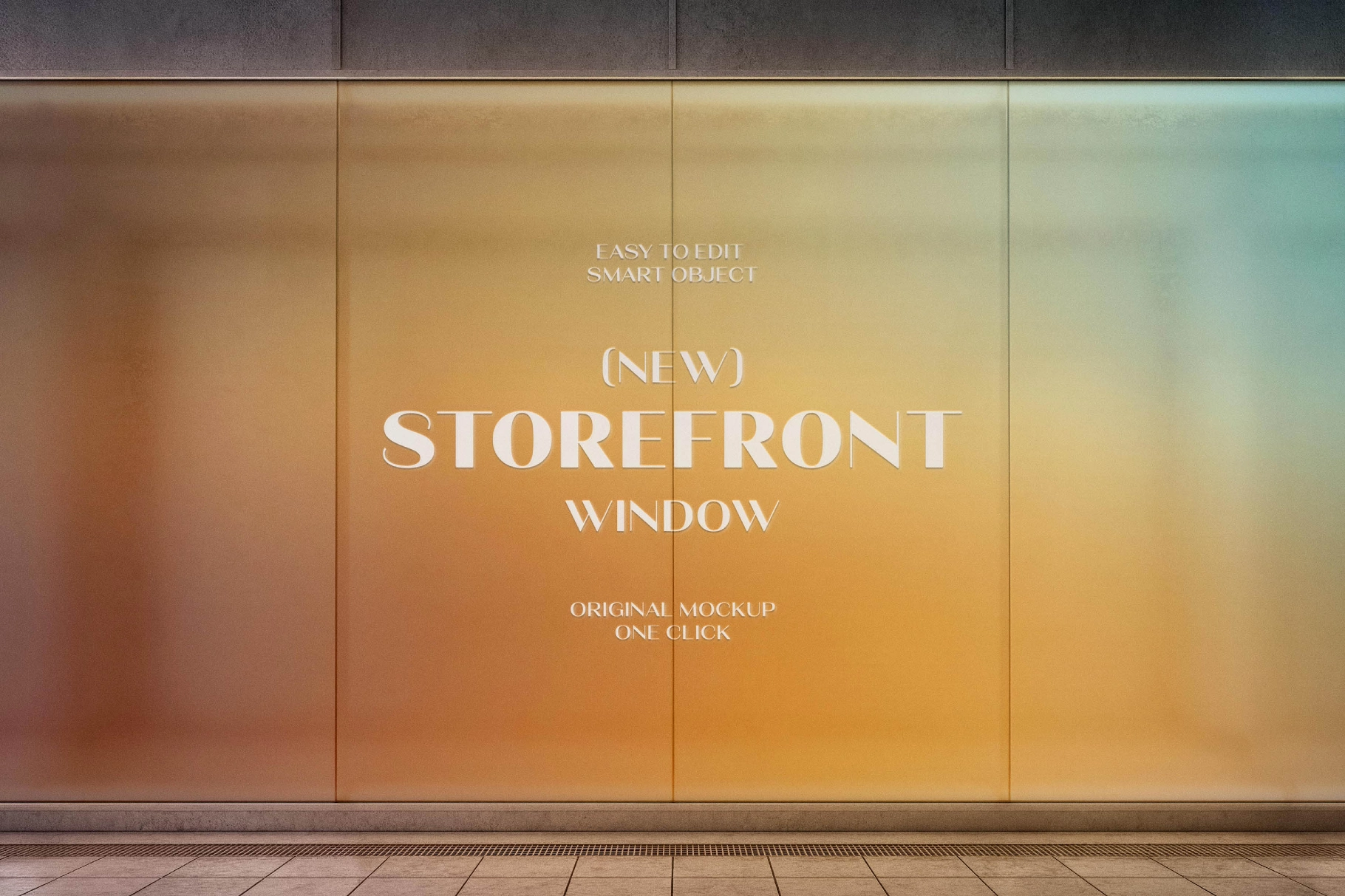 Lit Up Window Sticker Mockup