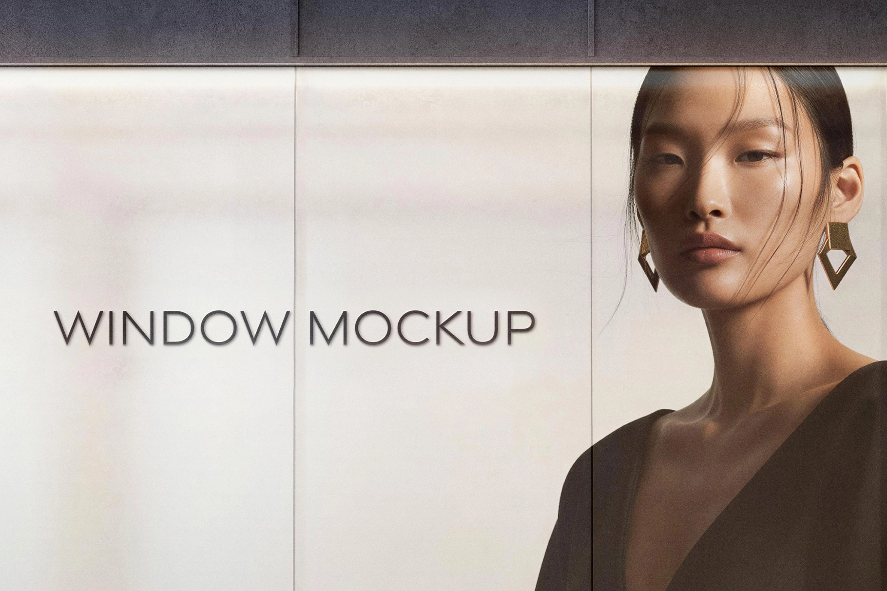 Lit Up Window Sticker Mockup