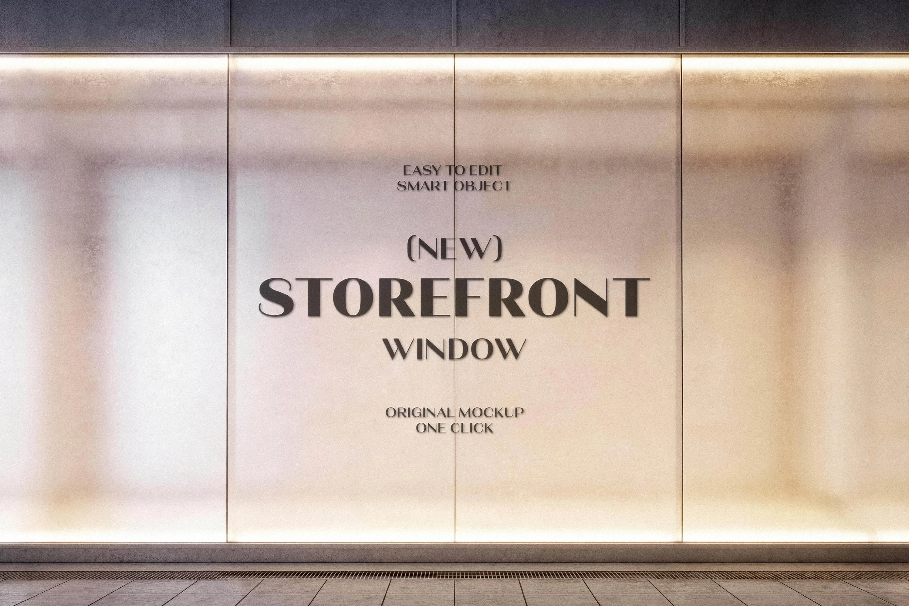 Lit Up Window Sticker Mockup