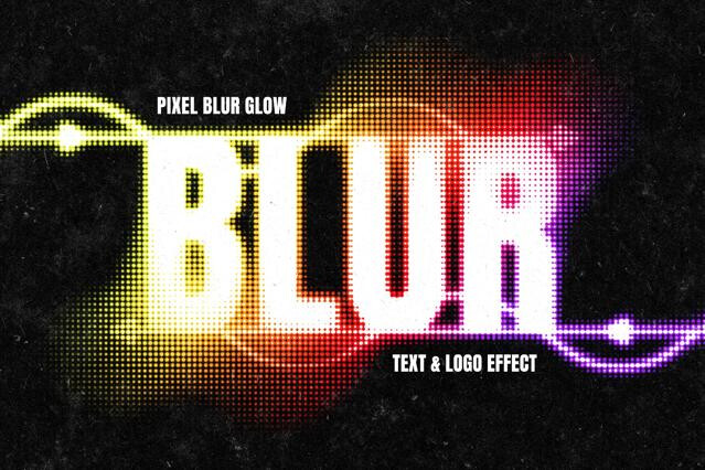 Pixel Blur Glow Text Effect