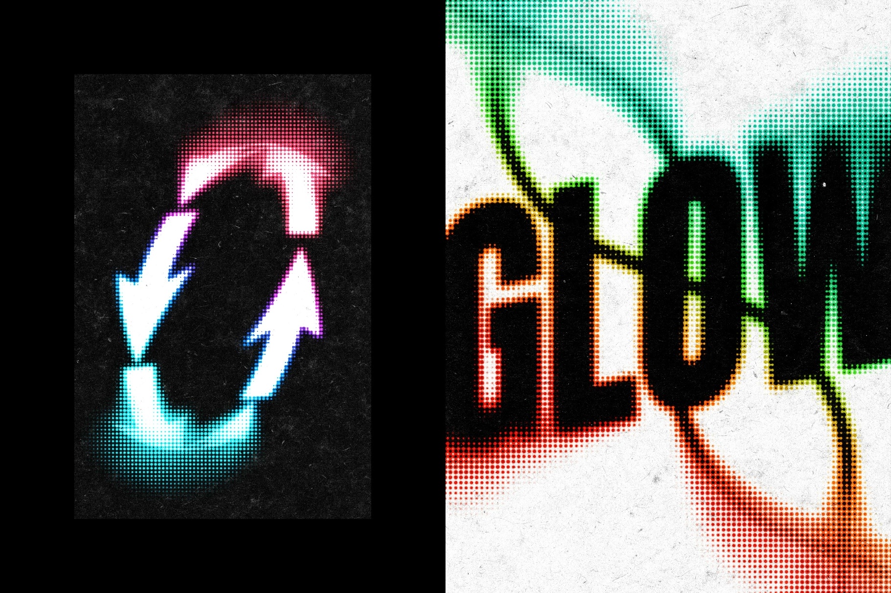 Pixel Blur Glow Text Effect